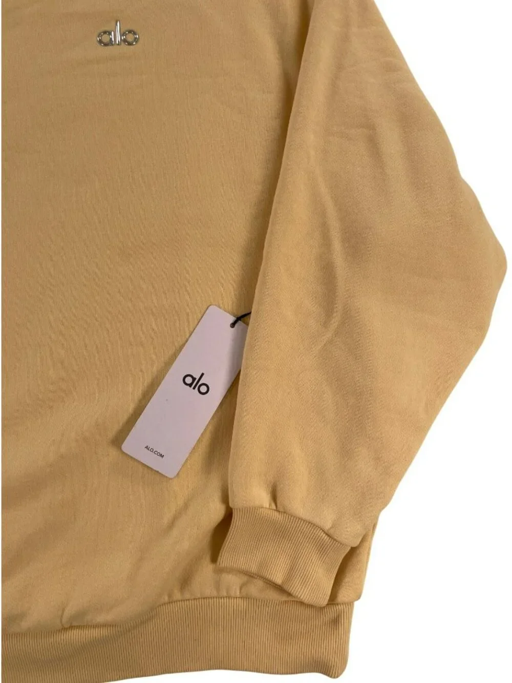 Alo Yoga Accolade Crew Neck Pullover Sweatshirt Warm Butter Women's Sz Large NEW